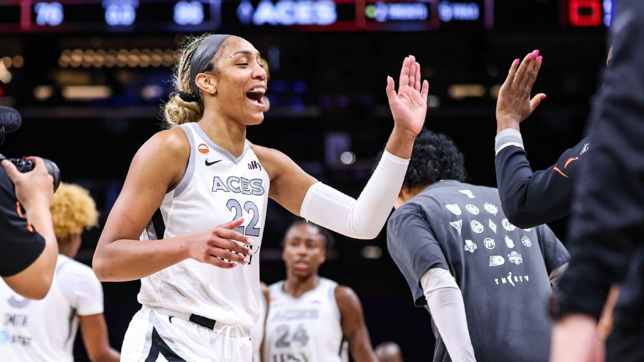 A'ja Wilson მოედანზე თამაშის დროს