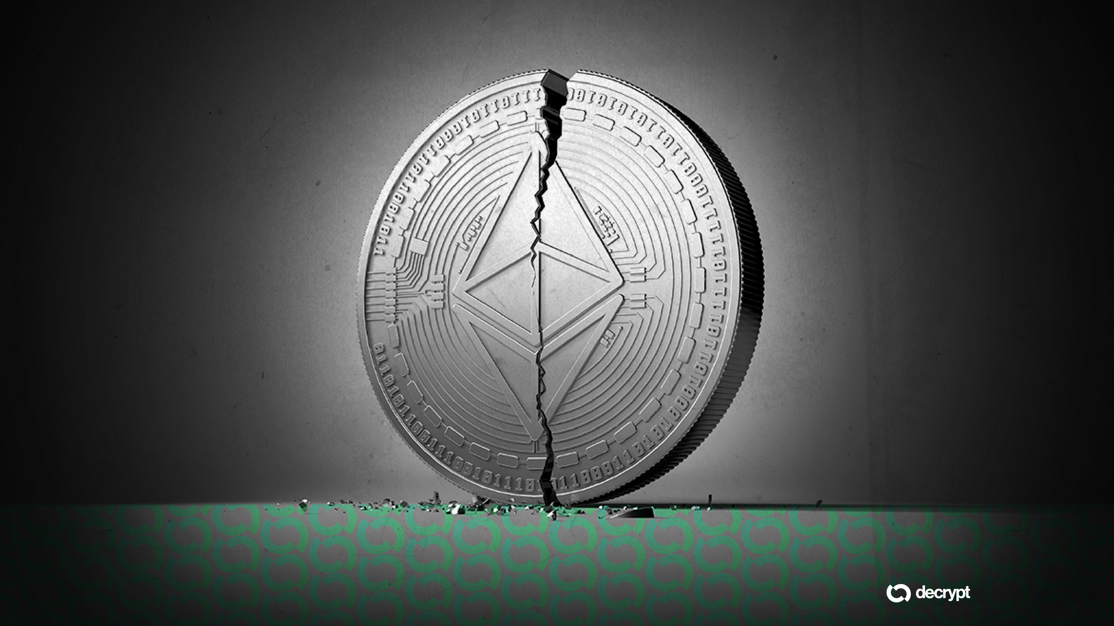 Ethereum-ის კრიპტოვალუტის გრაფიკი ვარდნის დინამიკით