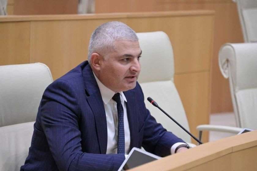 გიორგი სოსიაშვილი საქართველოს პარლამენტის ტრიბუნასთან