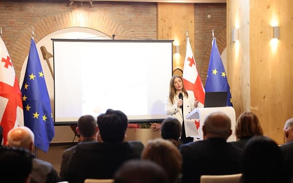 გარემოს ეროვნული სააგენტოს ლაბორატორიის თანამშრომლები მუშაობის პროცესში