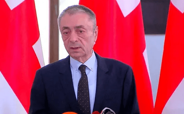 თენგიზ შარმანაშვილი პარლამენტის ტრიბუნასთან