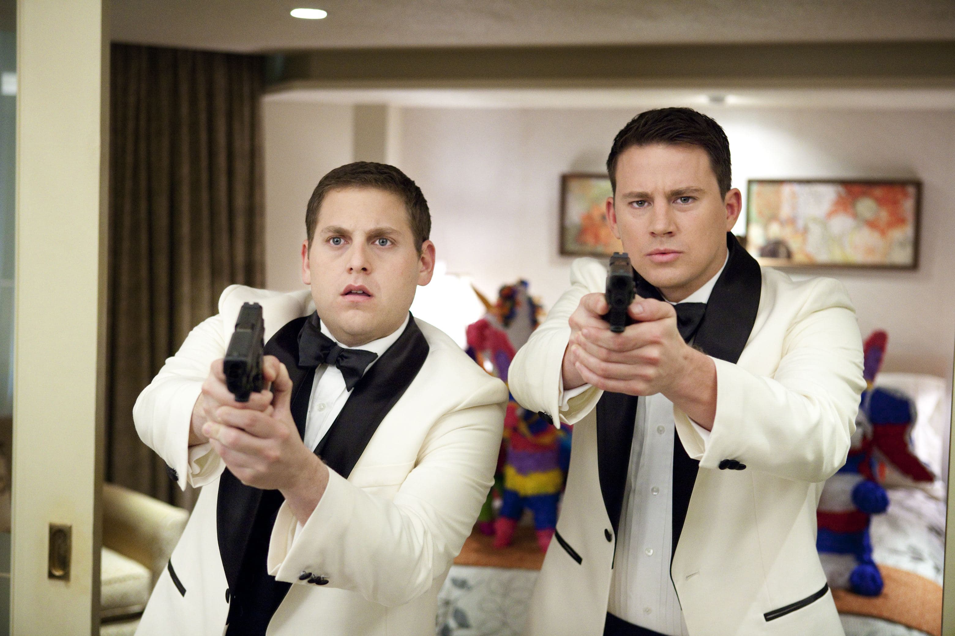 ჯონა ჰილი და ჩენინგ ტატუმი 21 Jump Street-ის გადაღების დროს
