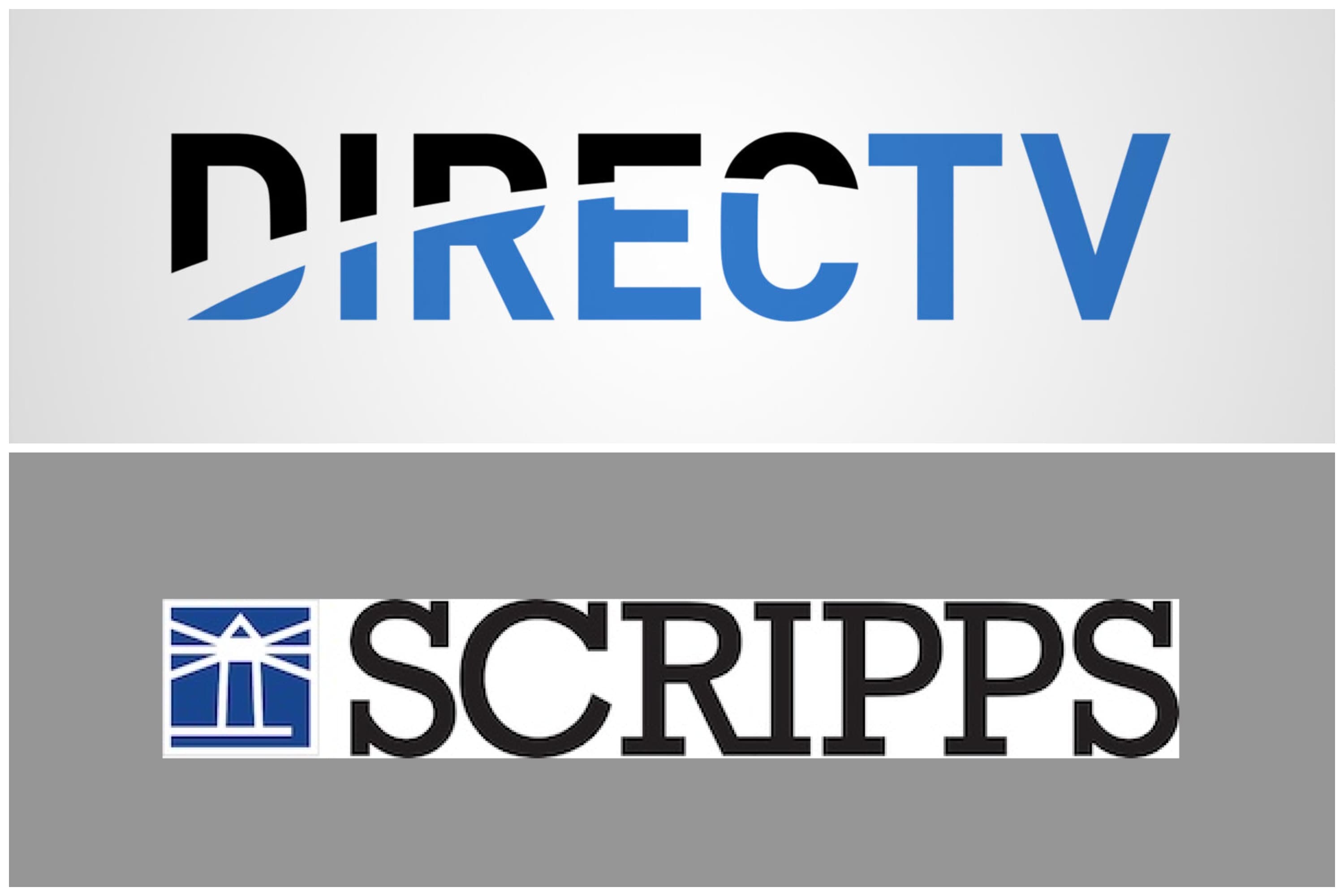 DirecTV-ის ლოგო და ტელევიზორის ეკრანი