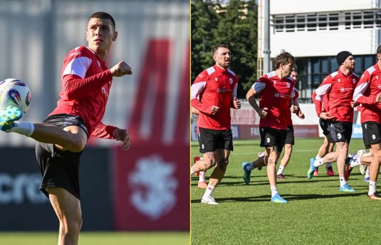 გიორგი კვერნაძე საქართველოს ნაკრების ვარჯიშზე