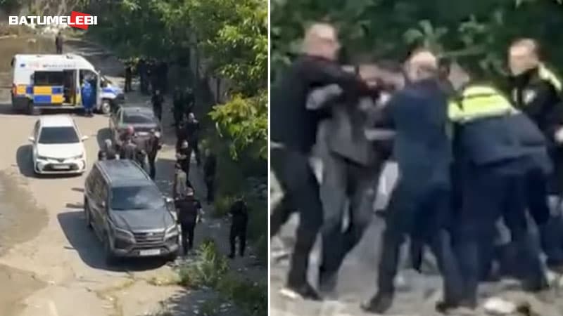გორში მომხდარი ინციდენტის ამსახველი კადრები