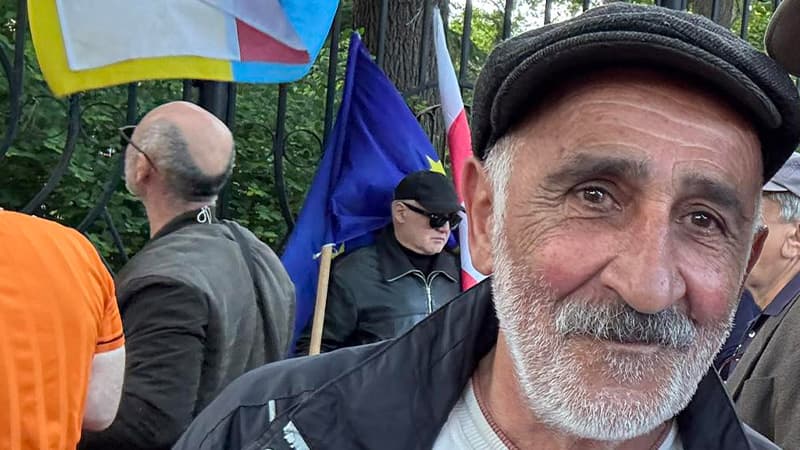 ვაჟა ზოიძე საპროტესტო აქციაზე