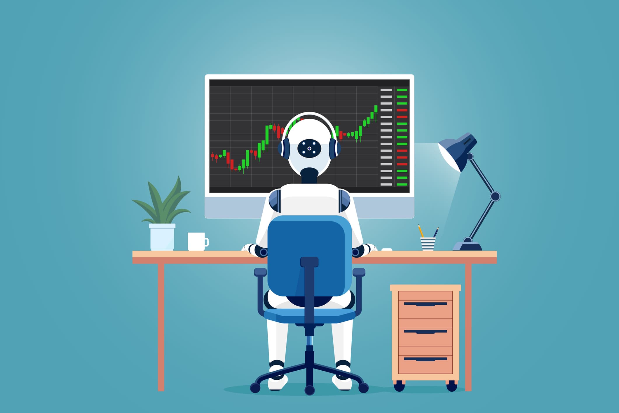 OpenAI-ის ოფისი და ხელოვნური ინტელექტის გრაფიკული გამოსახულება