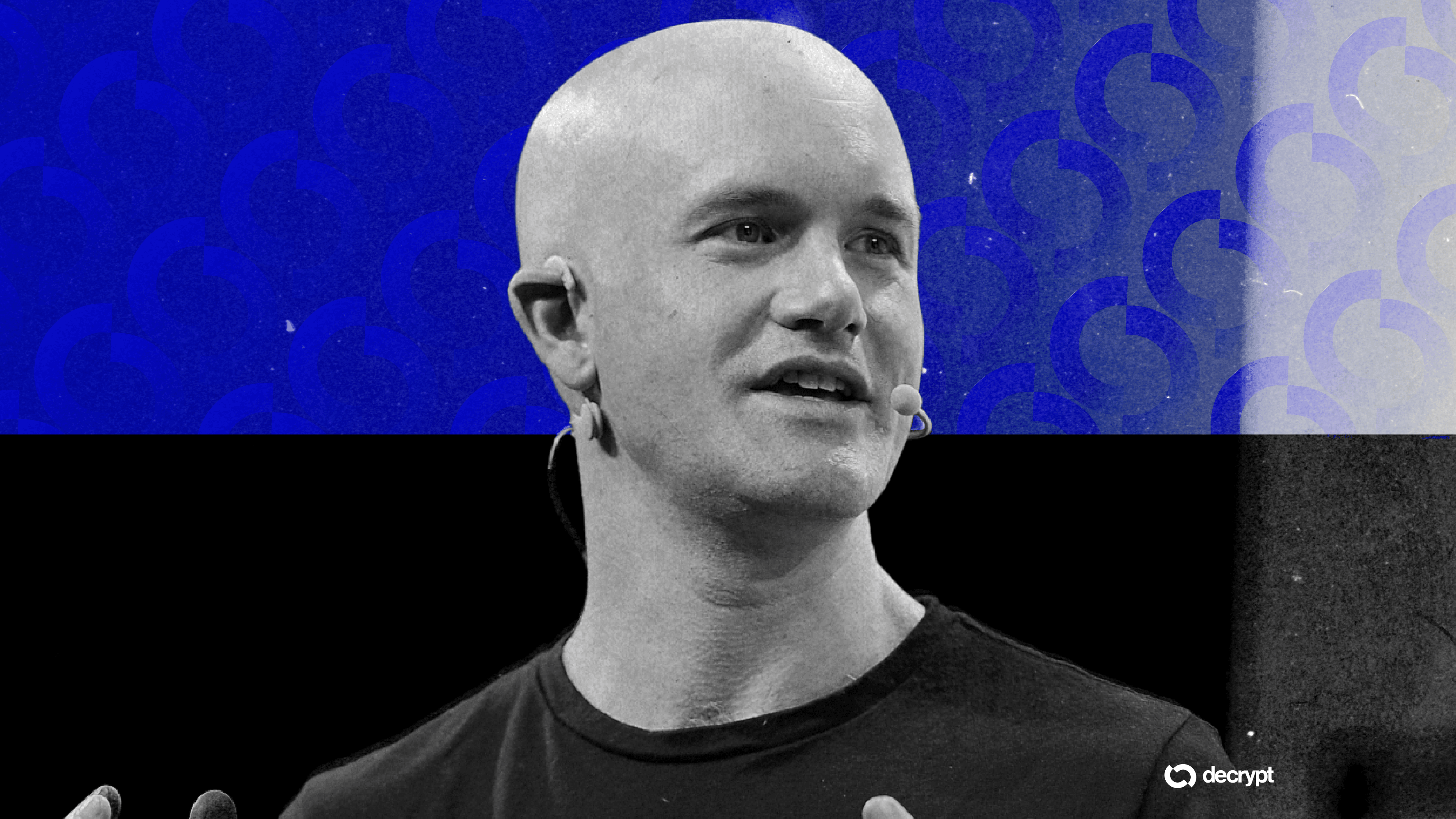 Coinbase-ის ლოგო და ციფრული სავაჭრო ინტერფეისი