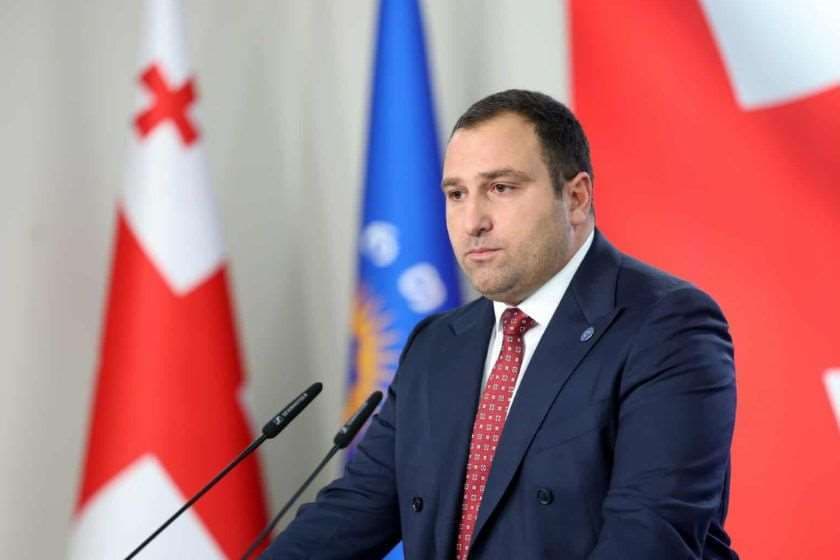 ირაკლი კირცხალია პარლამენტის ტრიბუნასთან