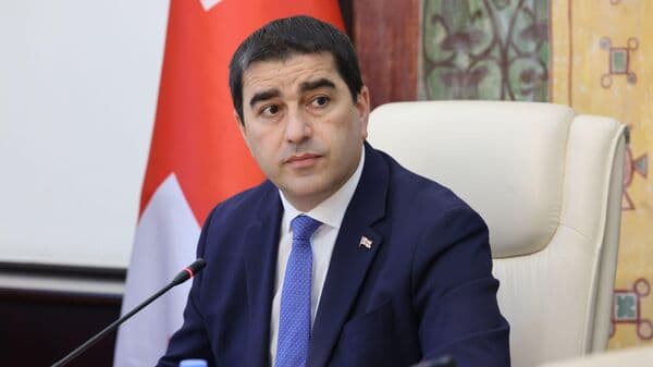 საქართველოს პარლამენტის თავმჯდომარე შალვა პაპუაშვილი სიტყვით გამოსვლისას