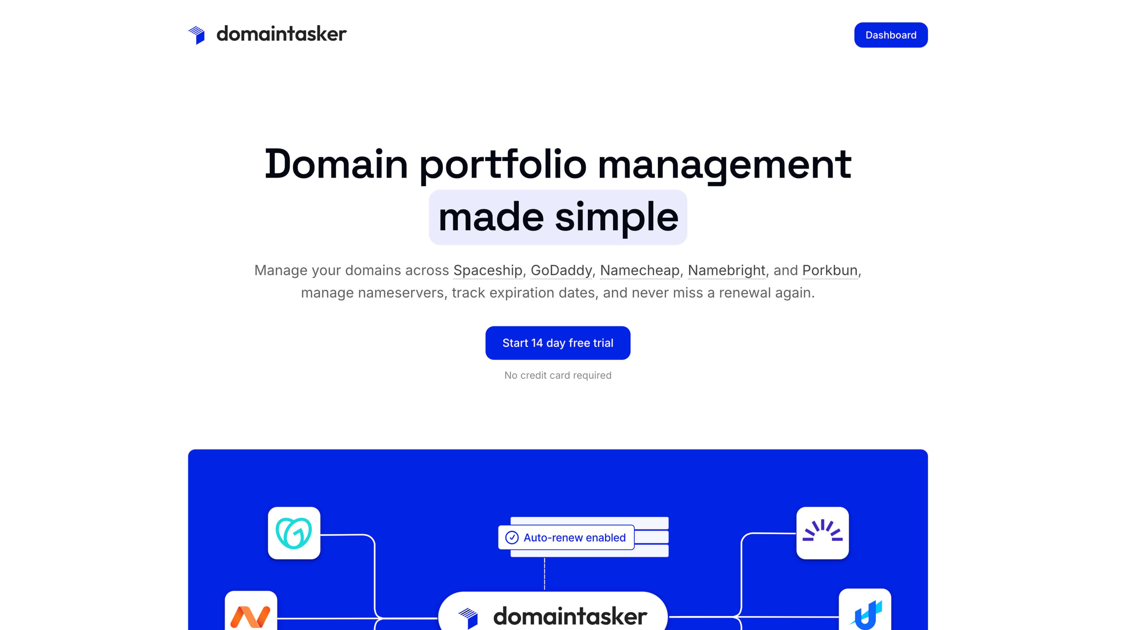 DomainTasker პლატფორმის ინტერფეისის ვიზუალი