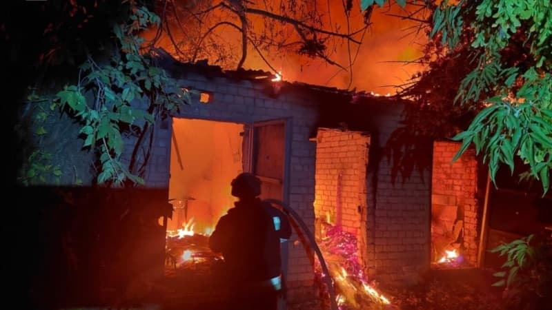 უკრაინის ქალაქში რუსული დრონების თავდასხმის შედეგად დაზიანებული ინფრასტრუქტურა