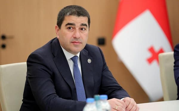 შალვა პაპუაშვილი პარლამენტის ტრიბუნასთან