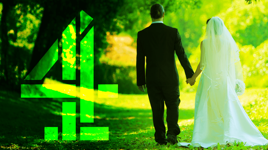 Channel 4-ის ლოგო და Married at First Sight შოუს პოსტერი