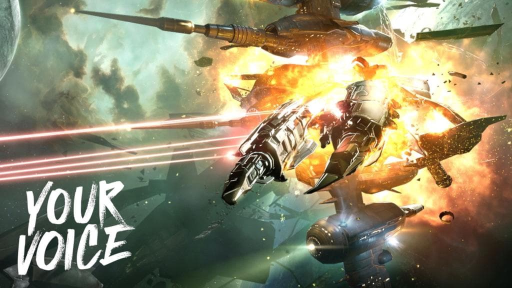 EVE Online-ის ვირტუალური კოსმოსური ბრძოლის სცენა