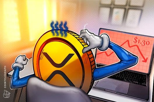 XRP-ის გრაფიკი, რომელიც ფასის ვარდნას ასახავს