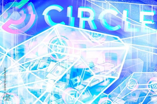 Circle-ის ლოგო და კრიპტოვალუტის ციფრული გამოსახულება