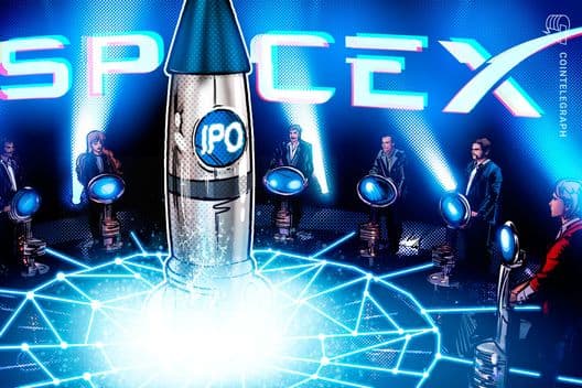 SpaceX-ის ლოგო და საფონდო ბირჟის სიმბოლოები
