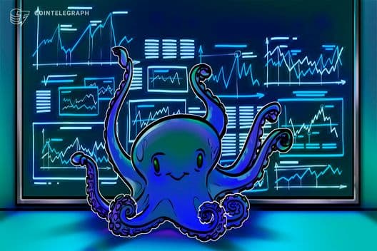 Kraken-ის ლოგო და კრიპტო-სავაჭრო ინტერფეისი
