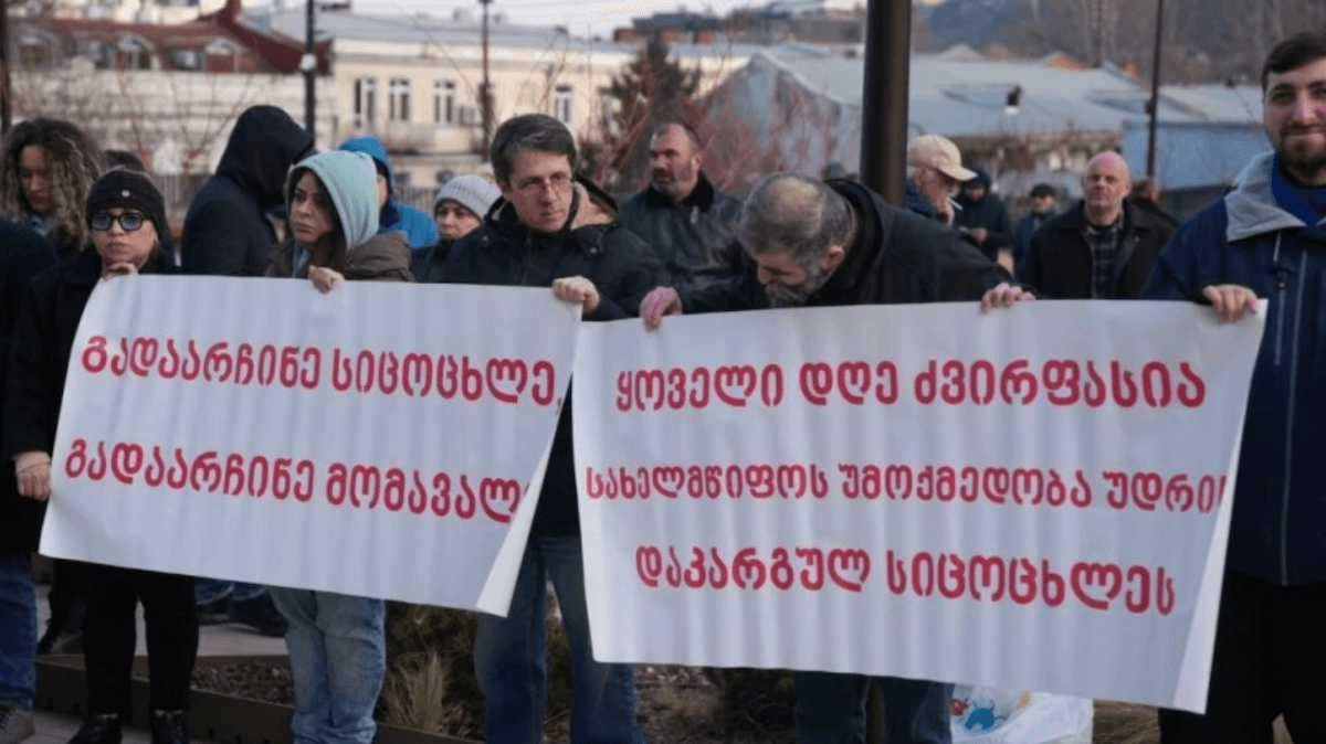 დიუშენის სინდრომის მქონე ბავშვების მშობლების პროტესტი თბილისში