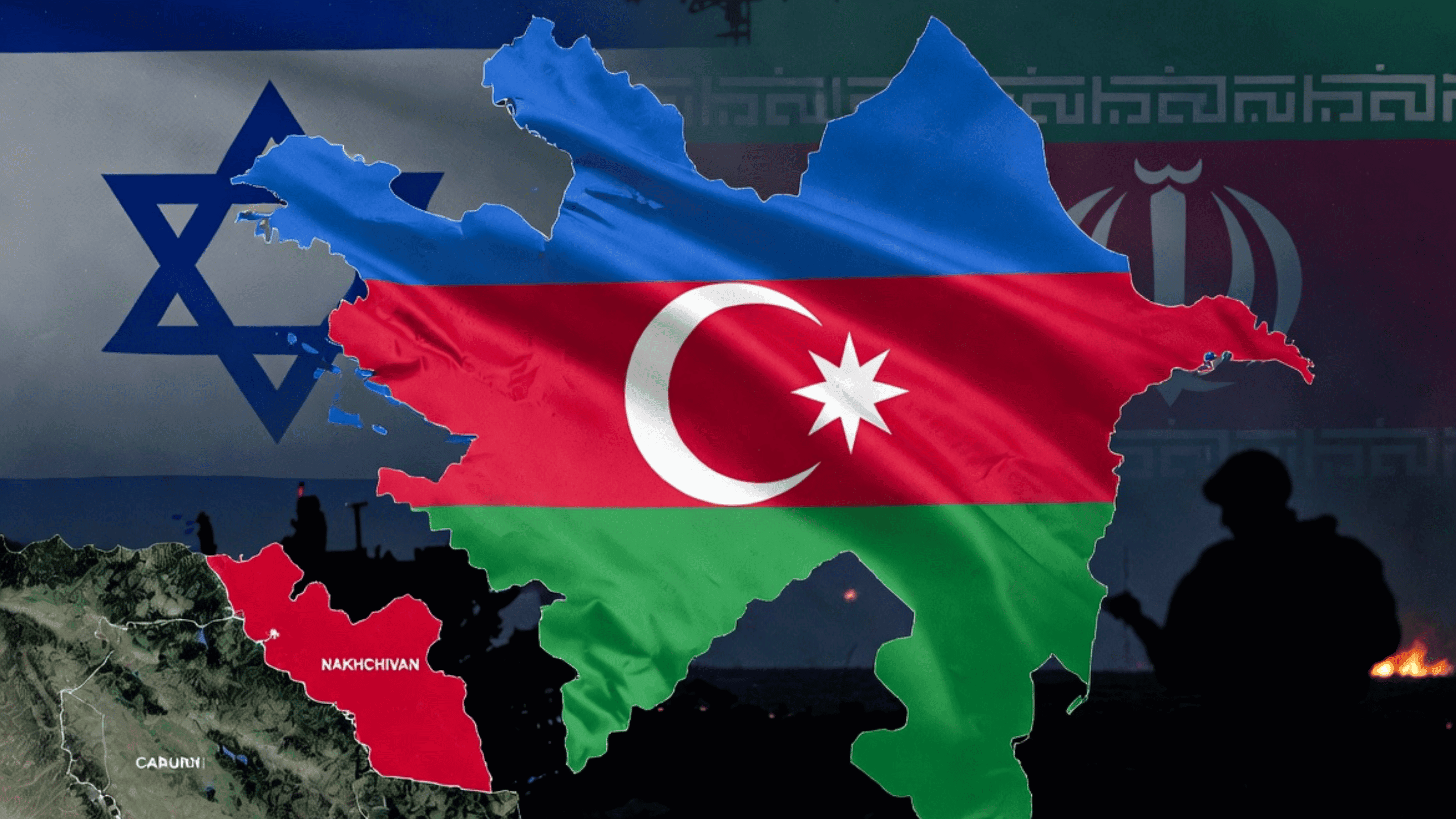აზერბაიჯანის დროშა და ნახიჩევანის რეგიონის რუკა