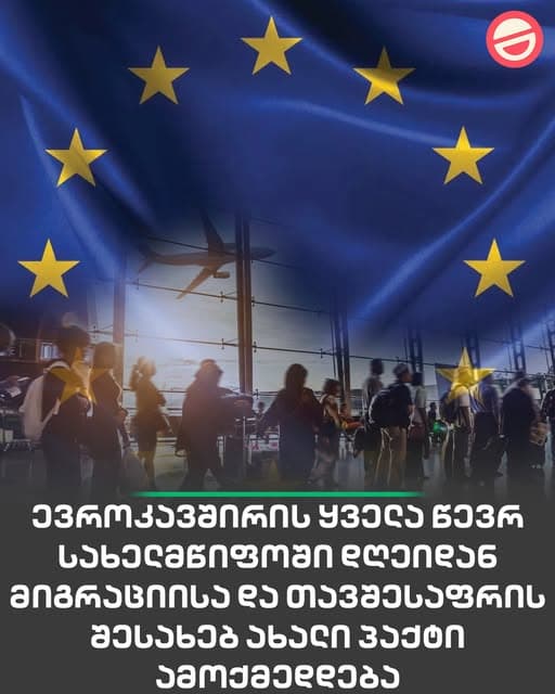 ევროკავშირის დროშა და საზღვრის კონტროლის სიმბოლიკა