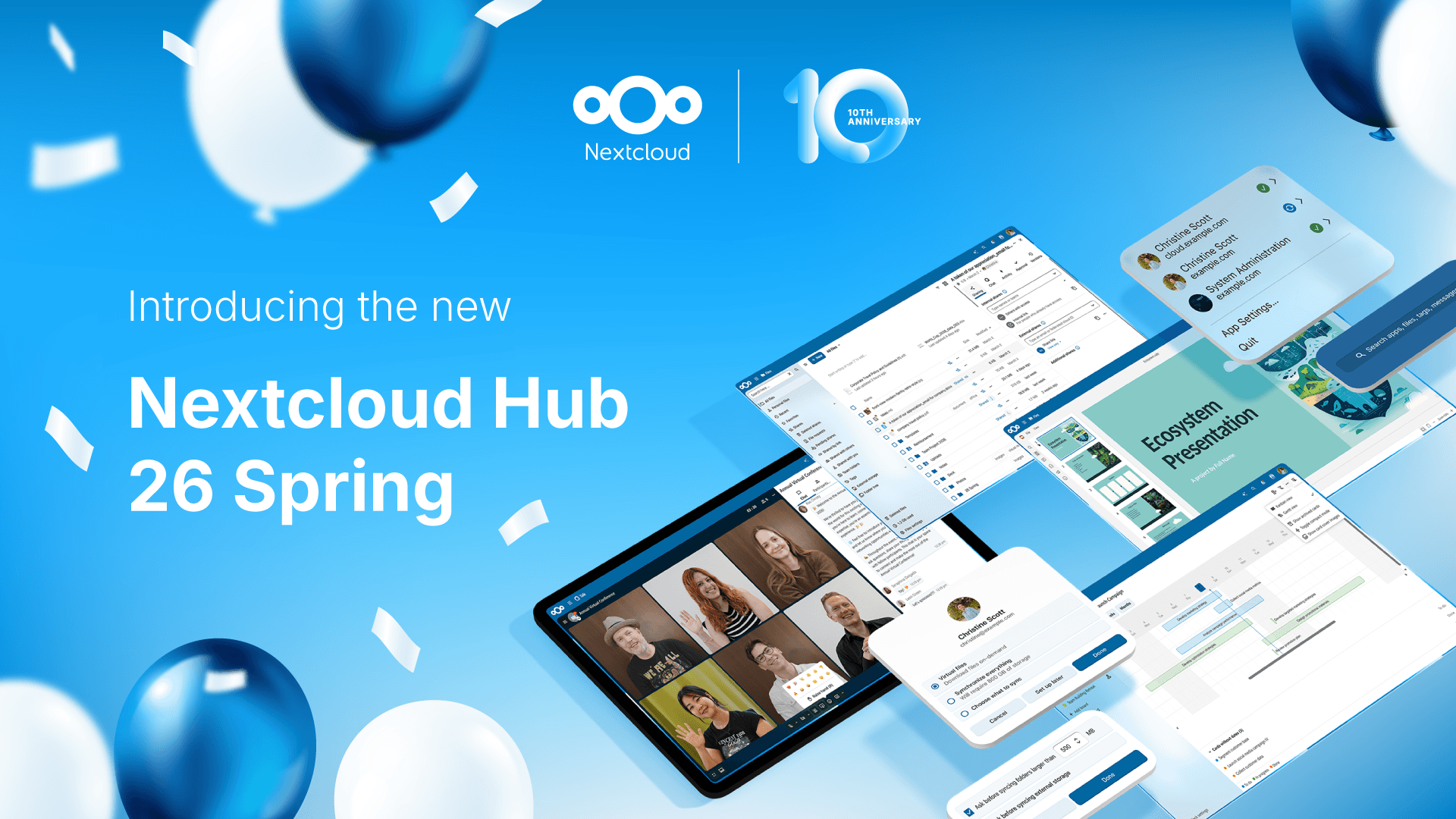Nextcloud Hub 26 Spring ინტერფეისის განახლებული დიზაინი