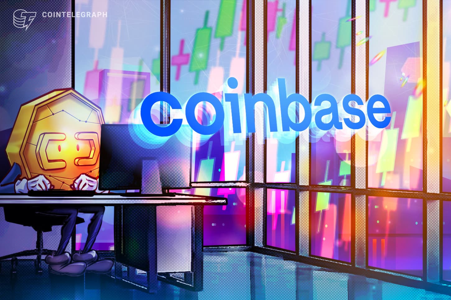 Coinbase-ის პლატფორმის ინტერფეისი, რომელიც საფონდო ვაჭრობას ასახავს
