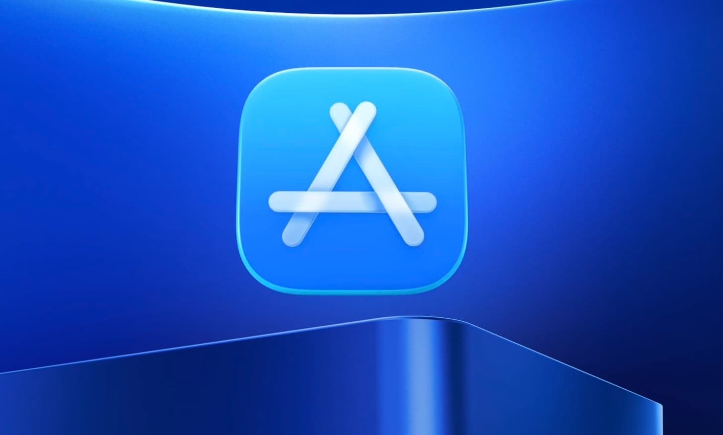 Apple-ის ლოგო და AI ტექნოლოგიების სიმბოლური გამოსახულება