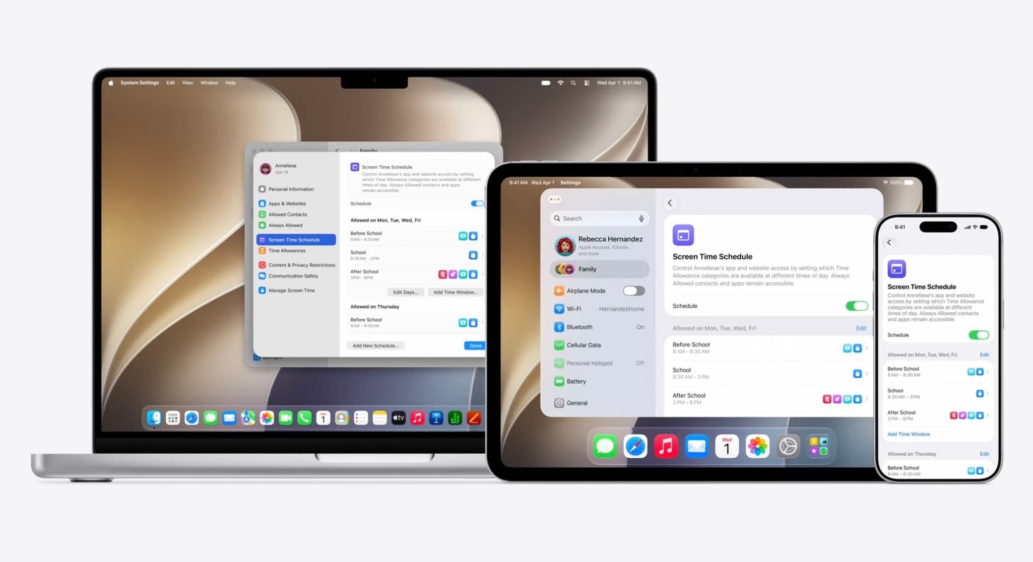 Apple-ის მოწყობილობების მშობელთა კონტროლის ინტერფეისი