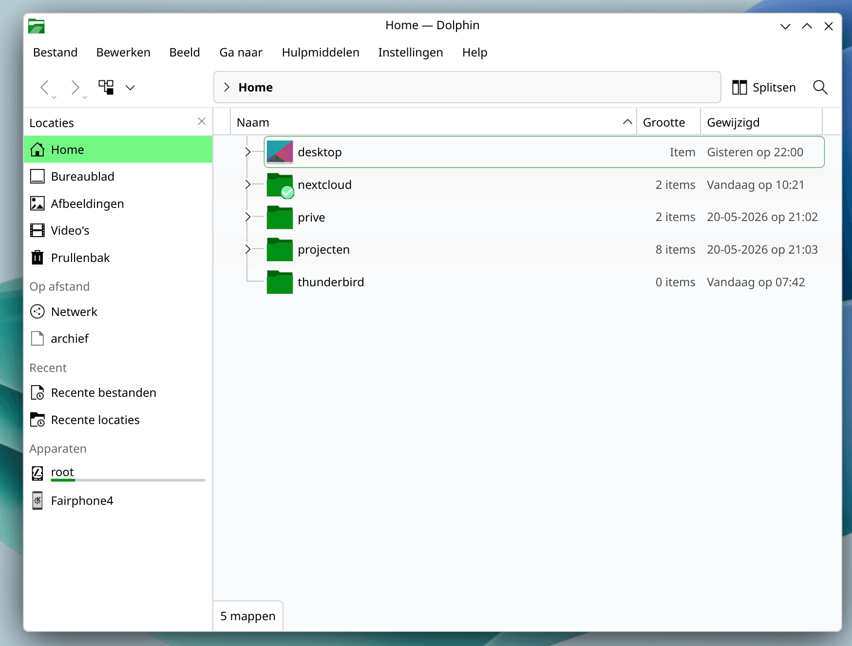 Thunderbird-ის ლოგო და Linux-ის ფაილური სისტემის სტრუქტურა