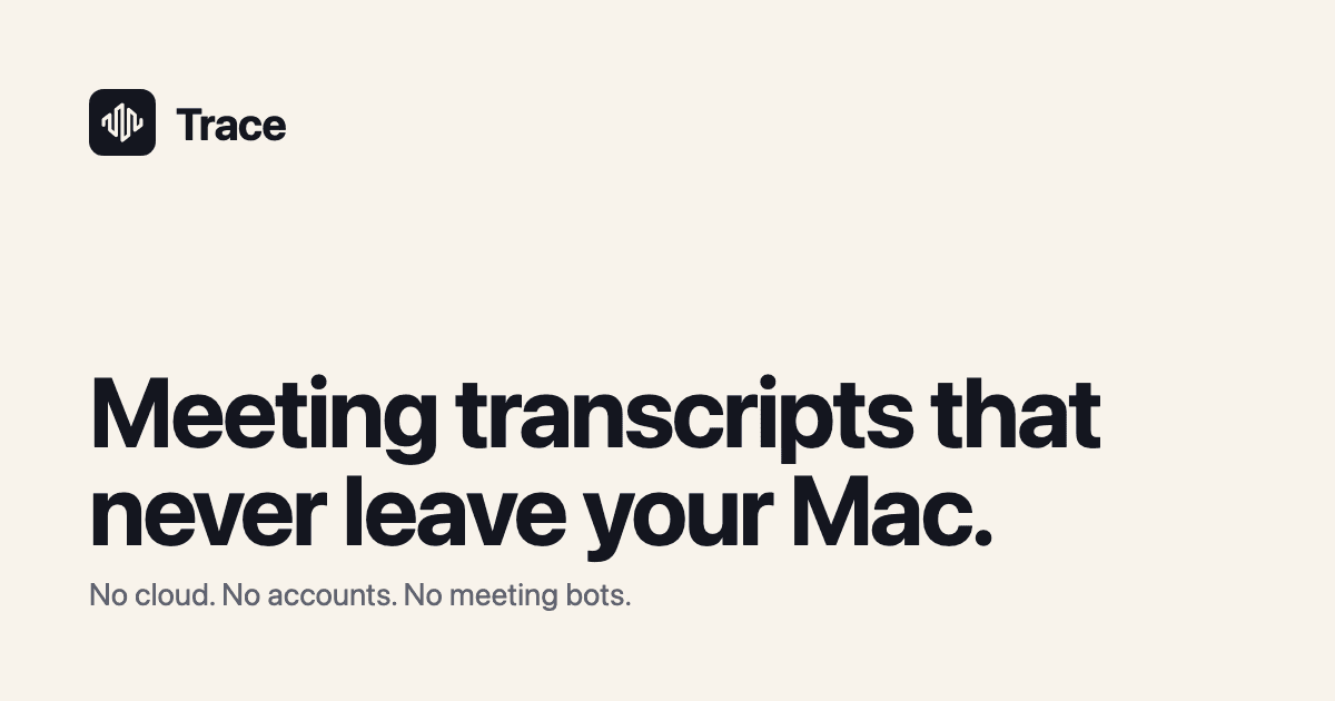 Trace აპლიკაციის ინტერფეისი Mac-ზე