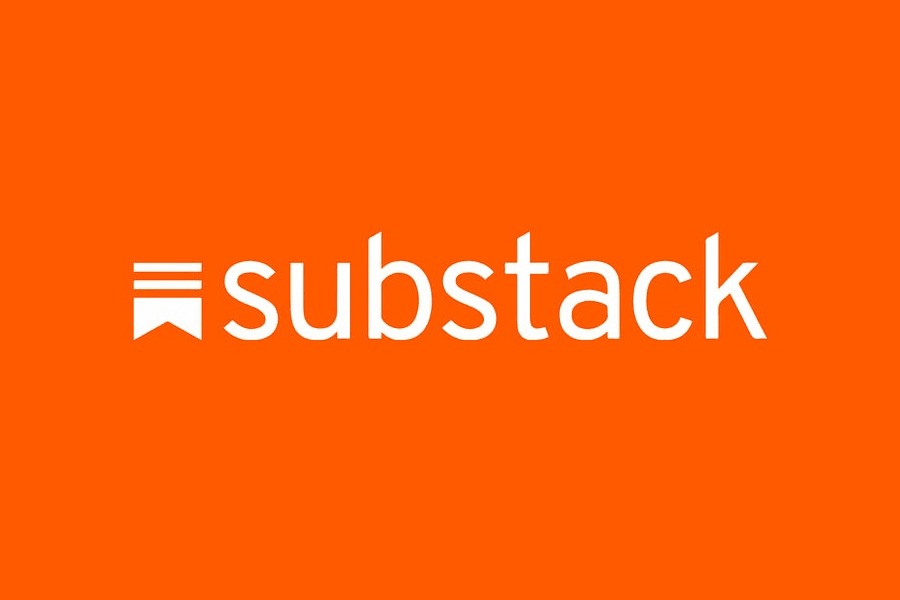 Substack-ის ლოგო და ციფრული პლატფორმის ინტერფეისი