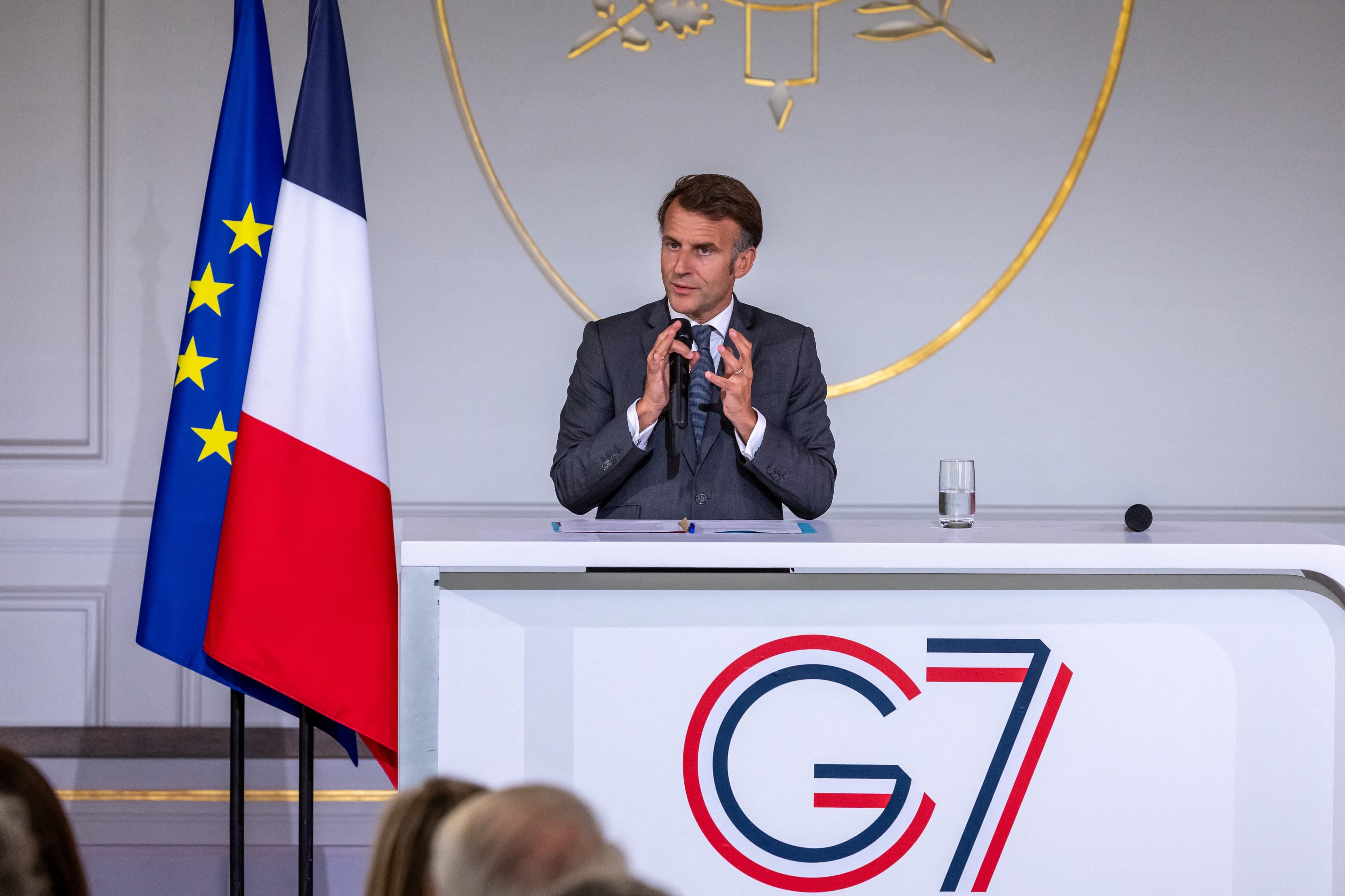 G7-ის სამიტის მონაწილე ლიდერები საფრანგეთში