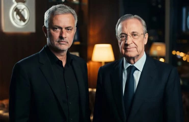 ჟოზე მოურინიო მადრიდის რეალის ლოგოსთან