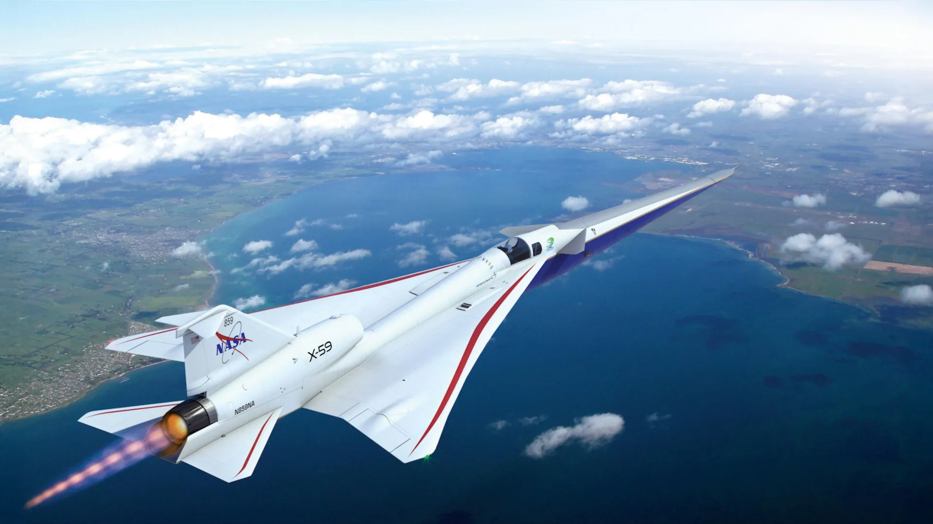 NASA-ს X-59 კვლევითი თვითმფრინავი ფრენის დროს